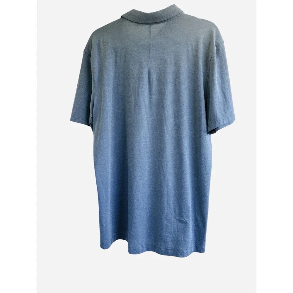 Lululemon Evolution Polo Shirt Blue Short Sleeve Slim Fit No-Stink Zinc Size L - Picture 4 of 7